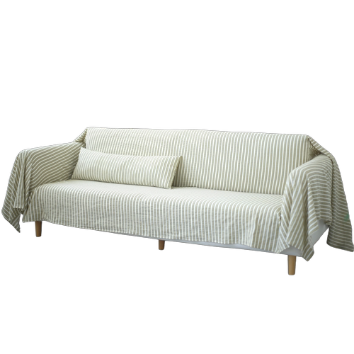 侘寂风全棉色织沙发巾薄款客厅沙发套罩巾防尘全包加宽盖巾纯棉 - 图0