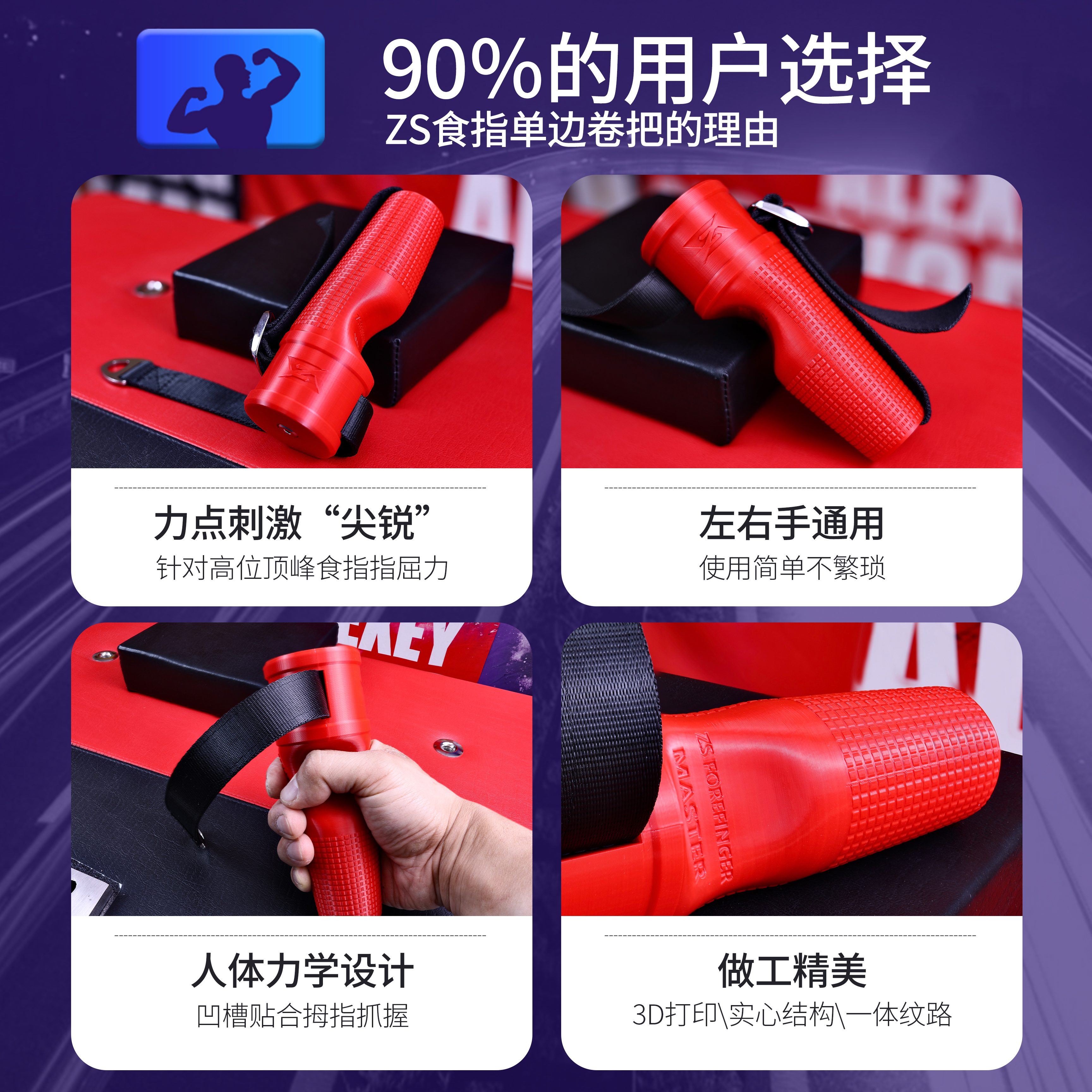 食指单边卷把/食指指屈力/高位顶峰男士腕力器健身器材专业掰手腕 - 图1