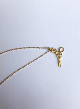 剪掉厄运纯银镀18K黄金 剪刀项链女原创设计钻石锁骨链个性礼物潮