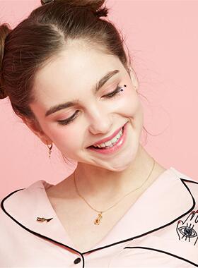 【peter彼得兔项链】马卡龙少女纯银镀黄金色 锁骨链简约百搭个性