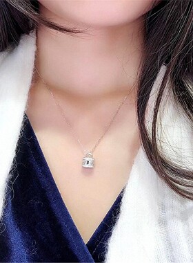 新西兰MH锁头钥匙项链女简约纯银毛衣链字母H双C包包个性时尚礼物