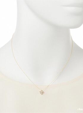 日本Pot Vecho四叶草项链女纯银镀黄金色 风车三维立体花瓣锁骨链