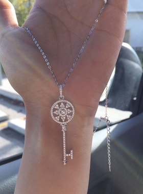 钥匙纯银长款百搭项链