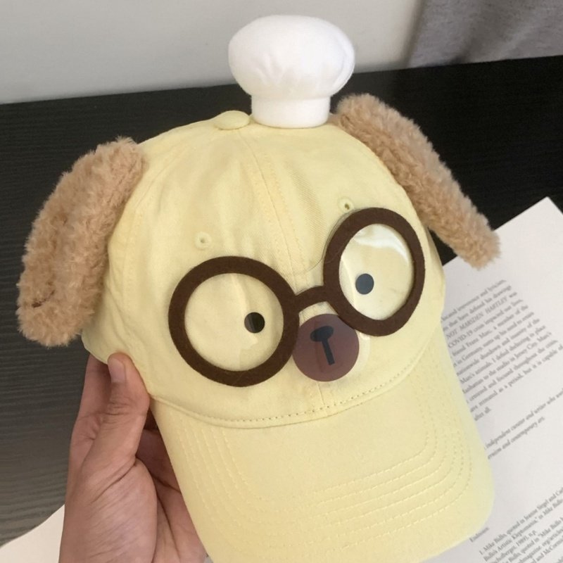 可爱小狗眼镜厨师帽棒球帽卡通鸭舌帽网红卡通防晒遮阳户外大头围,淘宝优惠券,粉丝福利购,淘宝优惠卷