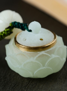 夜光石绿檀木莲花葫芦香