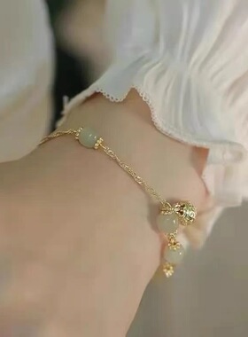 小众设计闺蜜国风金丝铃铛吊坠手镯手链特别的礼物