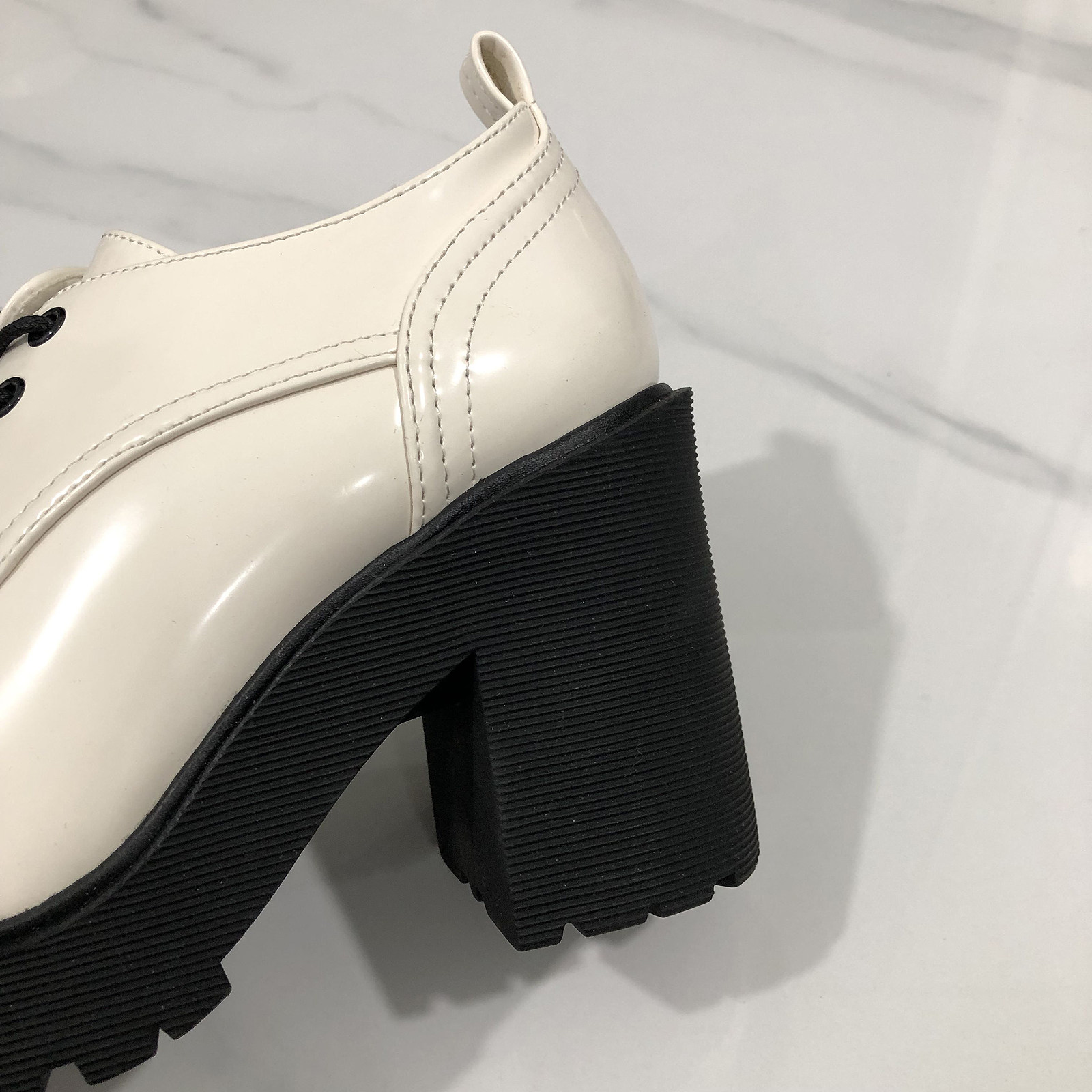 外贸时尚休闲简约系带防水台圆头超高跟单鞋粗跟女大码女鞋 T4450,淘宝优惠券,粉丝福利购,淘宝优惠卷