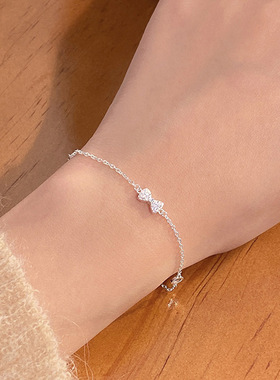 S925纯银蝴蝶结秋冬简约手链