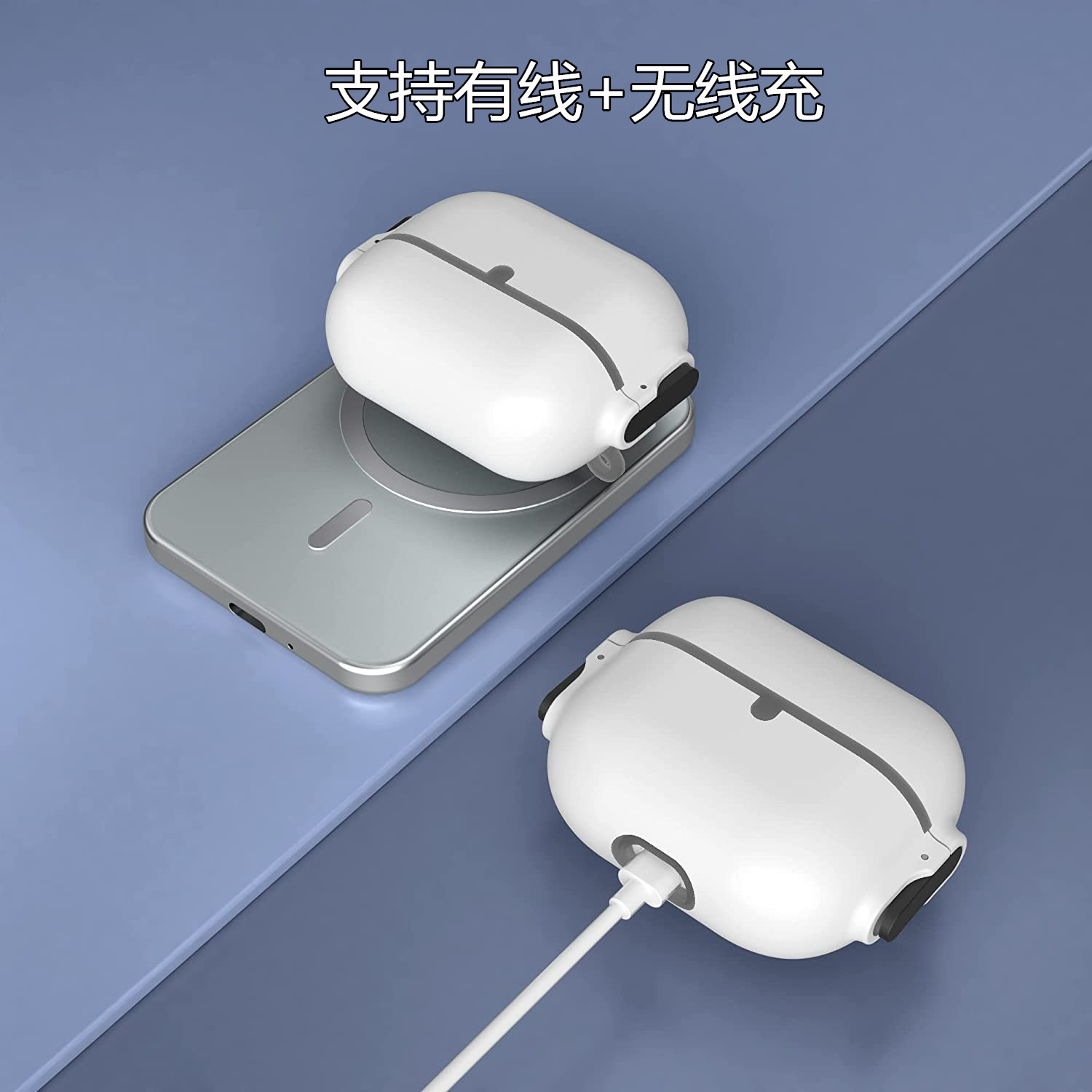 AirPods pro耳机保护套适用苹果五代保护壳双锁扣弹射华强北4代壳airpodspro2耳机套airpods3壳硅胶防尘塞