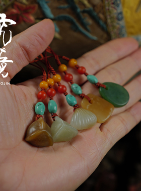 墨白·究竟 和田玉钥匙扣钥匙坠配饰包挂吊坠