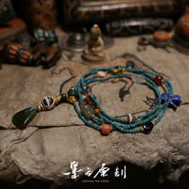 Ink white cosmic grade small rice grain old pine stone multi-treasure design Buddha pearl multi-treasure bracelet necklace