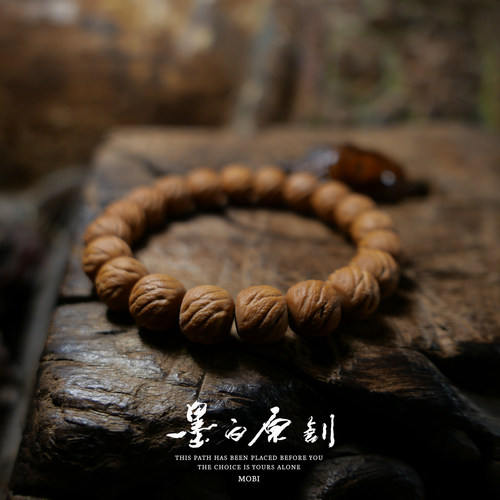 「墨白」神级 原生态野生猴头手串核桃佛珠手串单圈文玩 - 图1