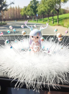 网红可爱天使女孩娃娃汽车内家居装饰品摆件车载创意车饰用品女神