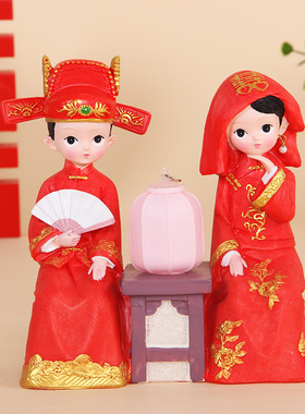 喜庆树脂娃娃结婚礼物中国风