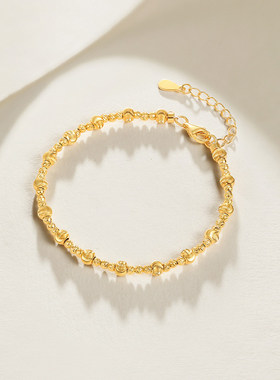 周六福S925银猫眼金珠手链送女友