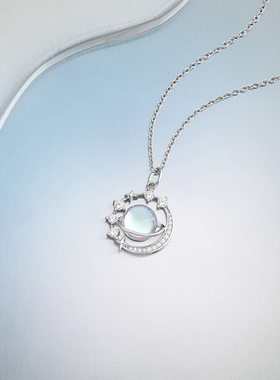 周六福星球项链女链坠S925银时尚