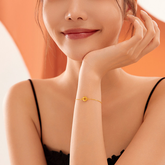 Zhou Sat Fu Gold Bracelet Women's Pricing Coins Coins Bracelets There are Coins and Coins Formation Series Jewelry Handkerchiefs Holiday Gifts