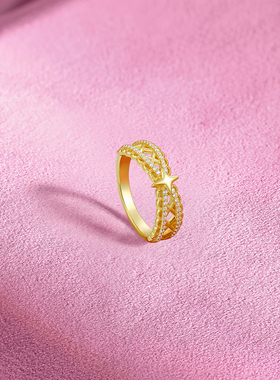 周六福饰品戒指蕾丝流星指环手饰