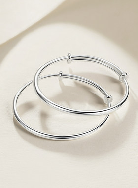 周六福S999银实心手镯本命年