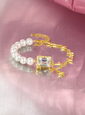 周六福方形锆石手链女S925银亮眼