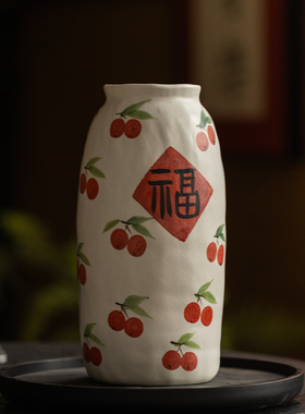 景德镇陶瓷中式礼记福字花瓶