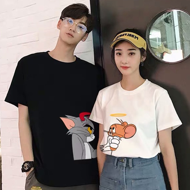 情侣装夏装小众设计高级感法式t恤 恋着你T恤