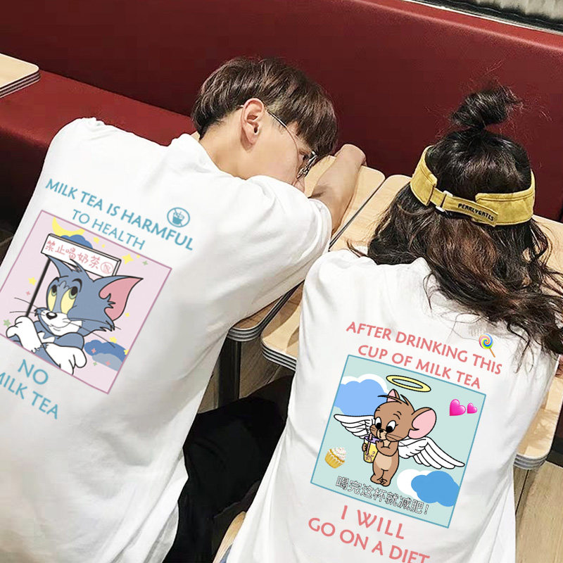 情侣装夏装小众设计高级感法式t恤 恋着你T恤