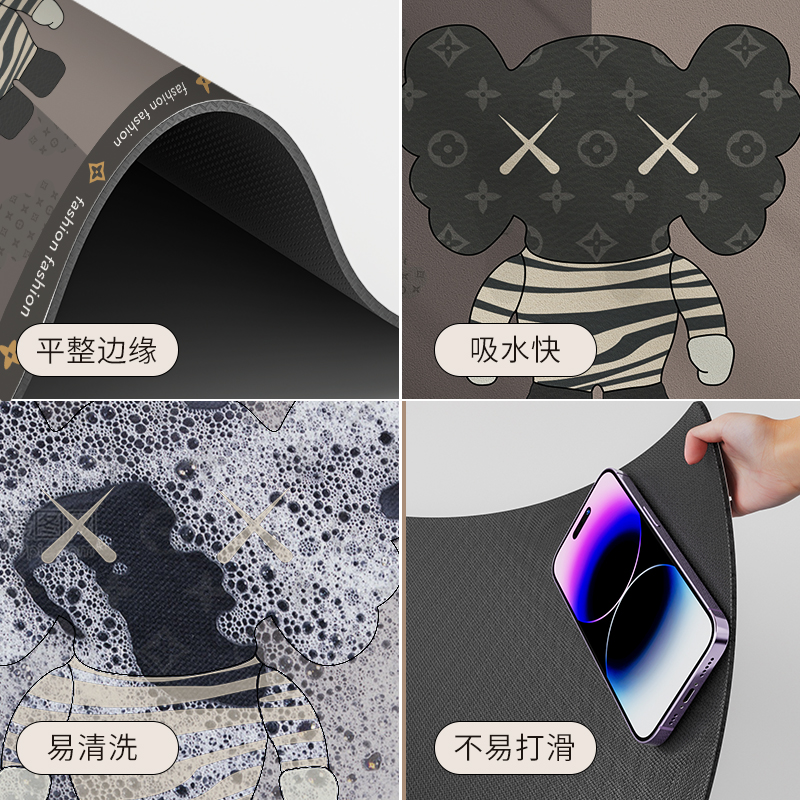 硅藻泥地垫浴室吸水垫子卫生间门口防滑脚垫速干厕所地毯入户门垫