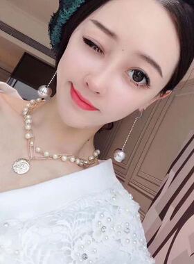 东大门新款14k保色金珍珠项链