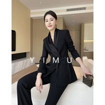 New Chinese annual meeting chair Jacket Casual Acetate Professional Black Suit Suit Women National Wind Women Dress High-end Blouses