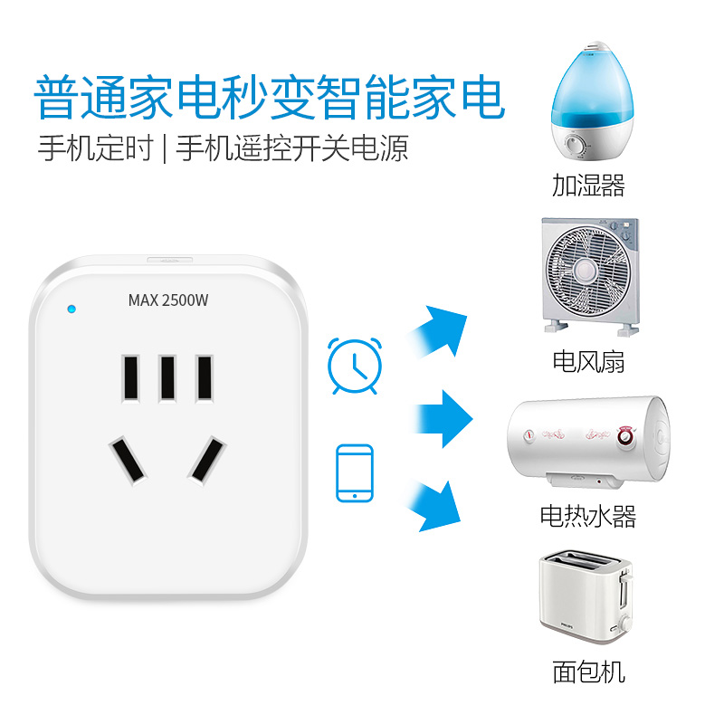 远程控制定时开关水泵智能无线家用wifi手机遥控插座家居控制器灯 - 图0