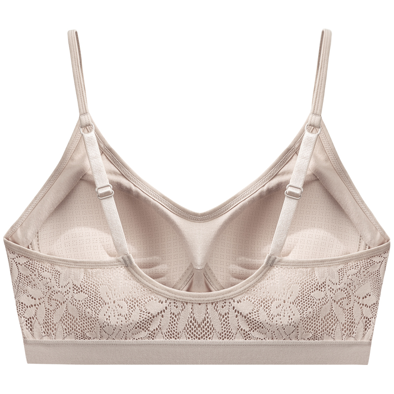 美背胸垫一体少女文胸聚拢蕾丝带 蓓莱芬少女文胸