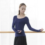 Современная танцующая черная спортивная одежда, лонгслив, свободный крой, круглый воротник