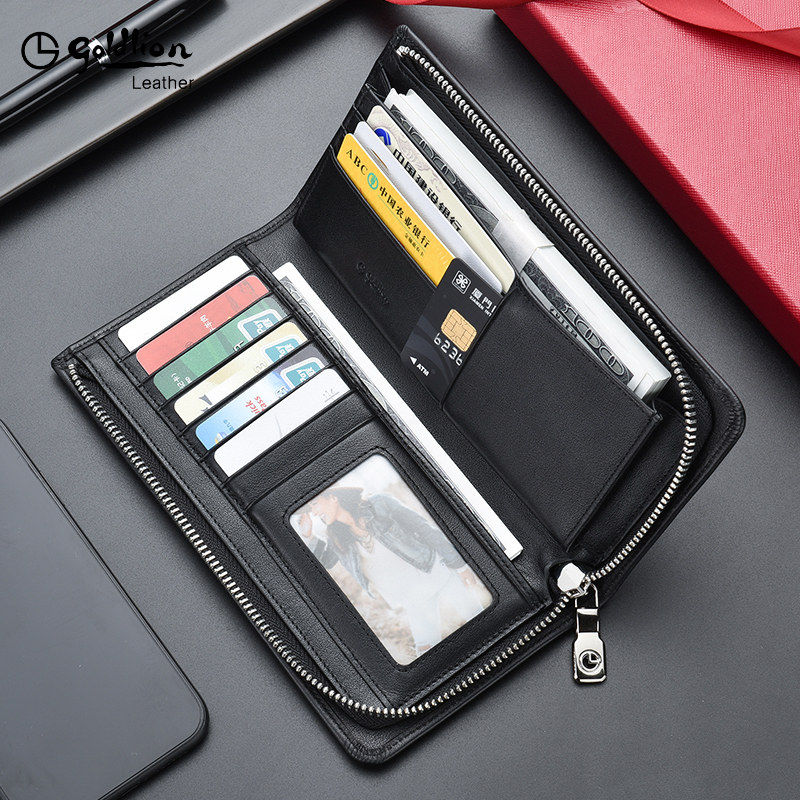 金利来男士长款真皮拉链2022钱包 金利来若羽钱包