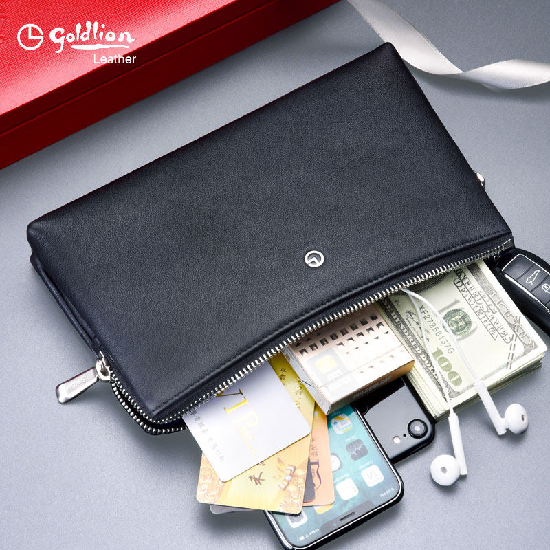 金利来男士真皮休闲手拿包2018男包 金利来若羽男士包袋