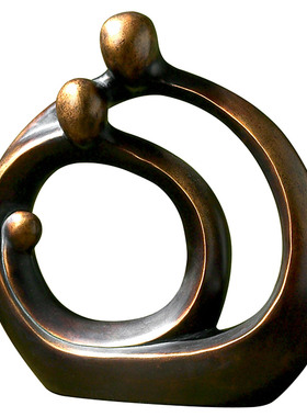 现 纽约下城公园进口uttermost温暖怀抱温馨三口之家抽象雕塑摆件