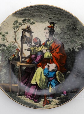 现 纽约下城公园进口郎世宁风格中西合璧消夏纳凉餐盘装饰盘限量
