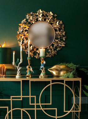 古典洛可可风格华丽鹦鹉装饰烛台