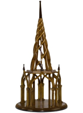 现 纽约下城公园Authentic Models螺旋涅槃木质哥特中古教堂摆件