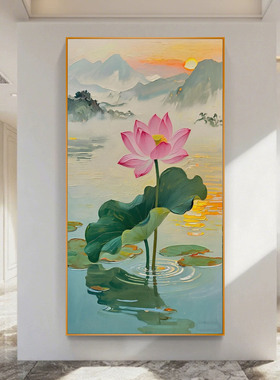 手绘油画和气生财客厅装饰画