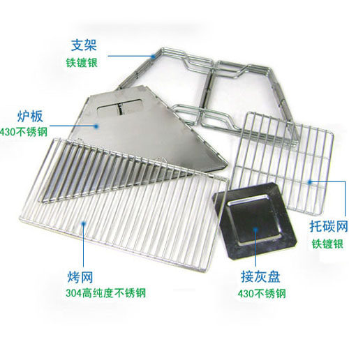 户外不锈钢便携烧烤炉烤架烧烤工具家用加厚烧烤箱配手提袋 - 图1