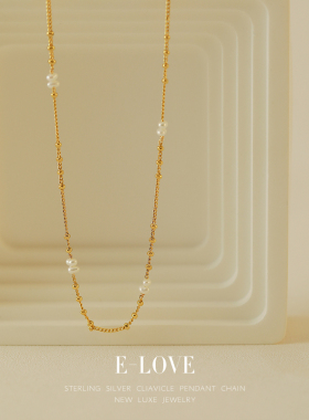 天然米粒珍珠项链秋冬毛衣链