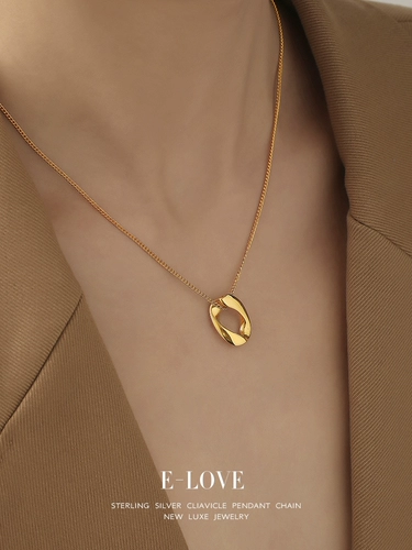 Tide, небольшое дизайнерское ретро золотое ожерелье, свитер, японские и корейские, простой и элегантный дизайн