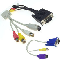 VGA transfer AV conversion line VGA transfer S terminals 4 holes S-video transfer line 3RCA lotus audio and video tri-color line