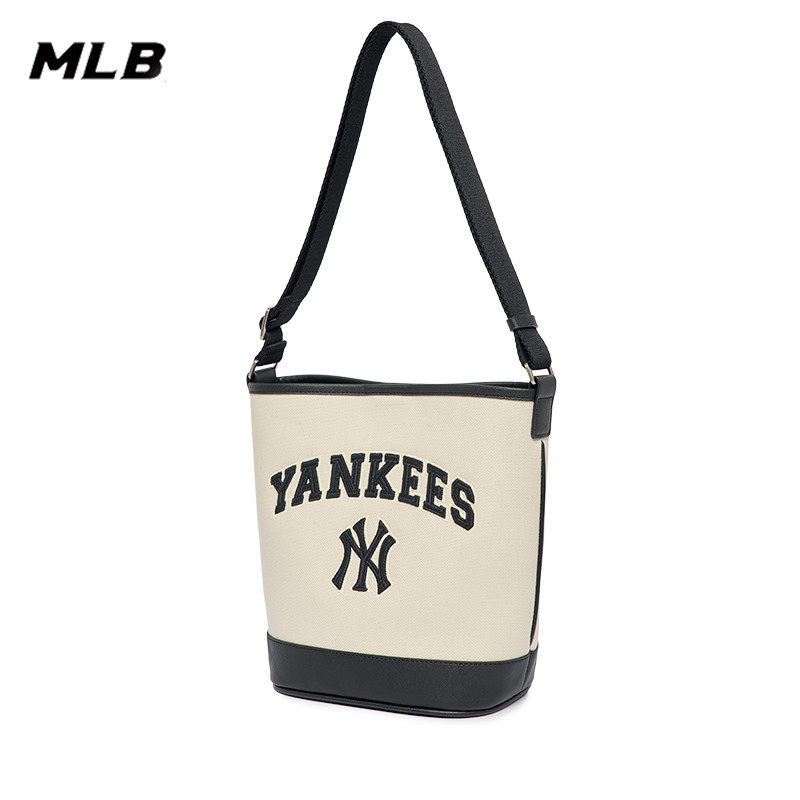 MLB水桶包男女包NY字母时尚单肩包学院风挎包小包3ABMS093N-50CRD_虎窝淘