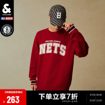 Jack Jones Autumn Winter New NBA Joint Blue Netball Team Trend Round to Blossom Long Sleeve Needle Weasel-knit Male