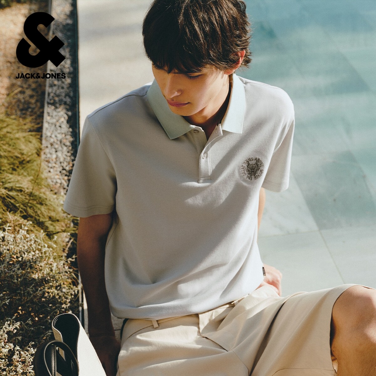 杰克琼斯男装刺绣POLO衫