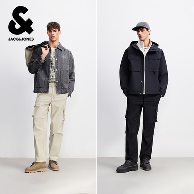 [弹力]杰克琼斯男装休闲裤春季新款宽松工装裤褶皱伞裤男款长裤子