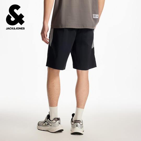 Jack Jones NBA co-branded men's contrasting color stitching letter print basketball autumn elastic elastic shorts