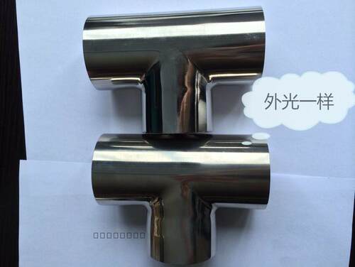 卫生级不锈钢304焊接三通/外抛光内控粗抛三通内打白三通接头Y型 - 图0